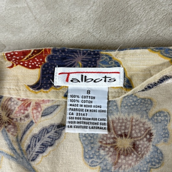 Talbots Cotton Floral Wrap Midi Skirt Size 8 Boho Cottagecore Coastal Chic - Picture 11 of 11